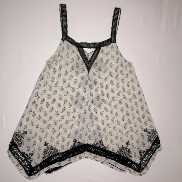 Vintage Lucky Brand Embroidered Scarf Print Sleeveless Swing Top - Picture 6 of 6